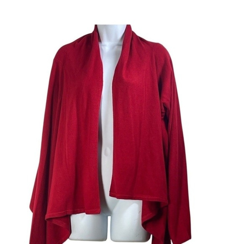 Basic Editions Womens Red‎ Waterfall Open Front Cardigan XL New NWT layering